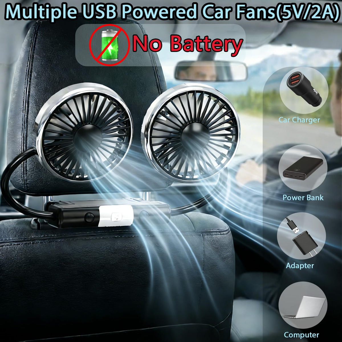 Car Backseat Fans E1872
