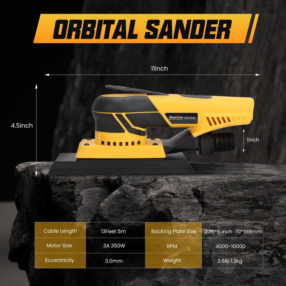 350W 3A Electric Random Orbital Sander A326590