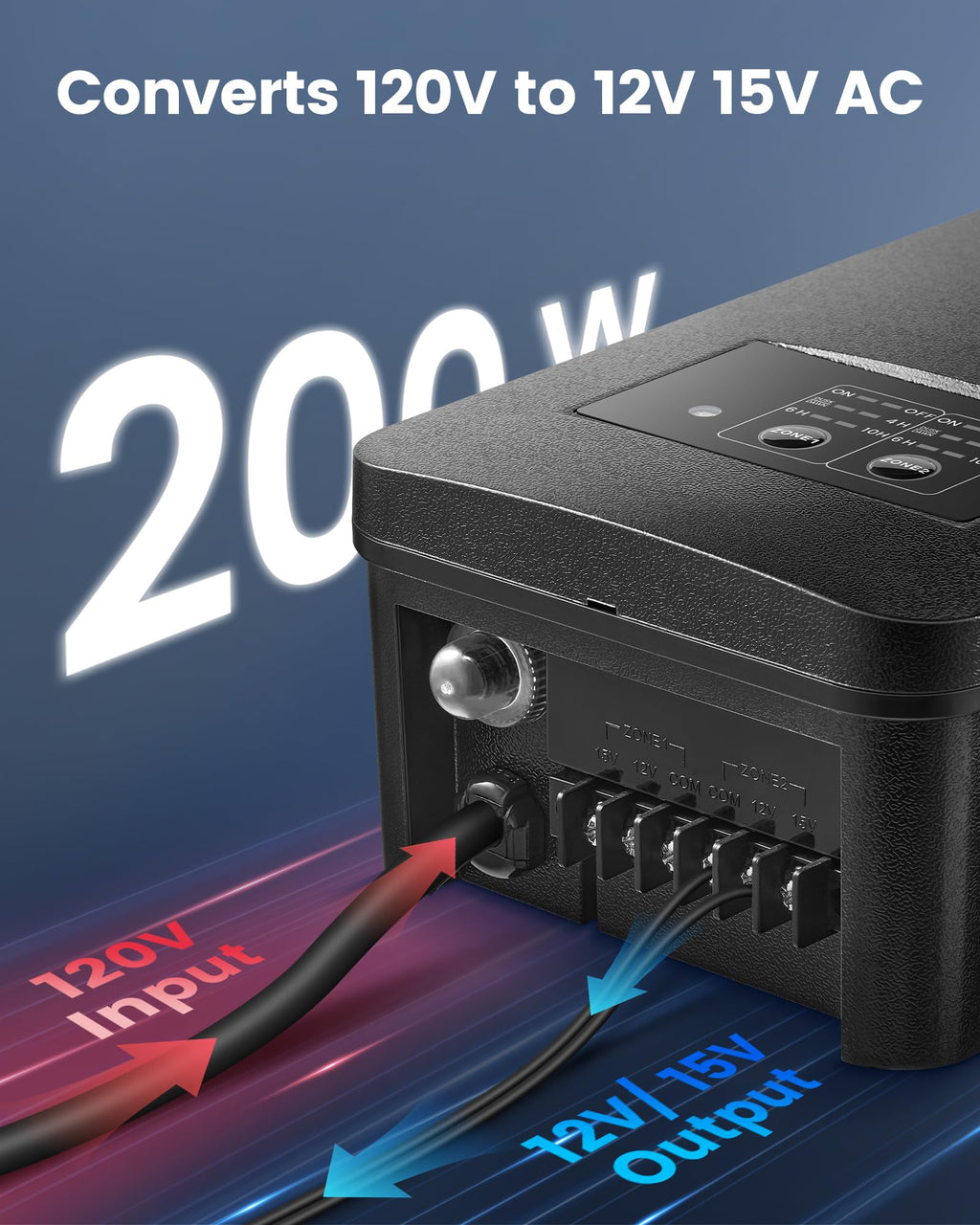 200W Low Voltage Landscape Transformer H45151
