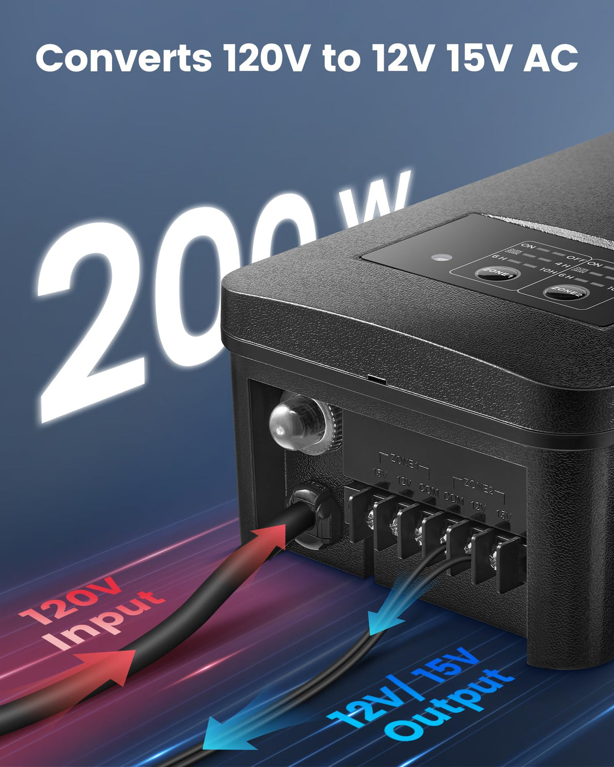 200W Low Voltage Landscape Transformer H45151