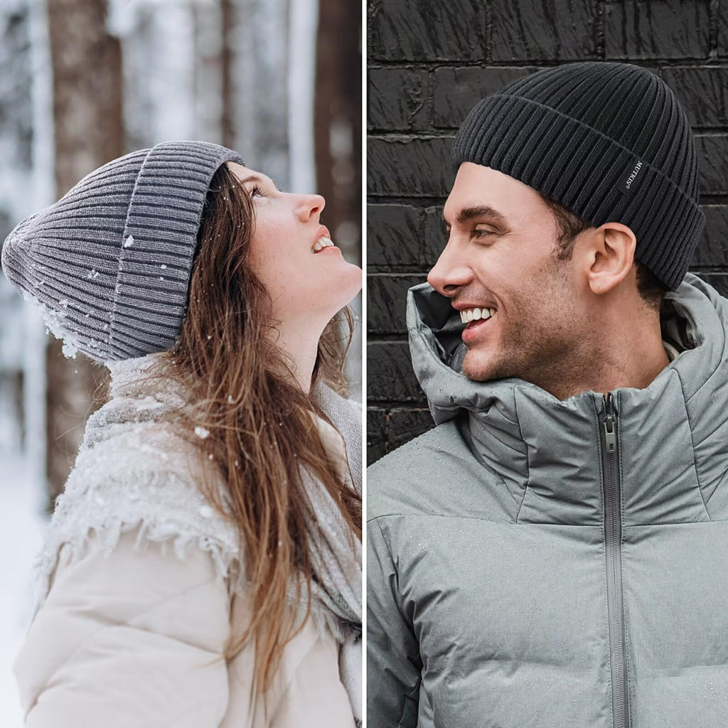 Merino Wool Knit Beanie Hat X498576
