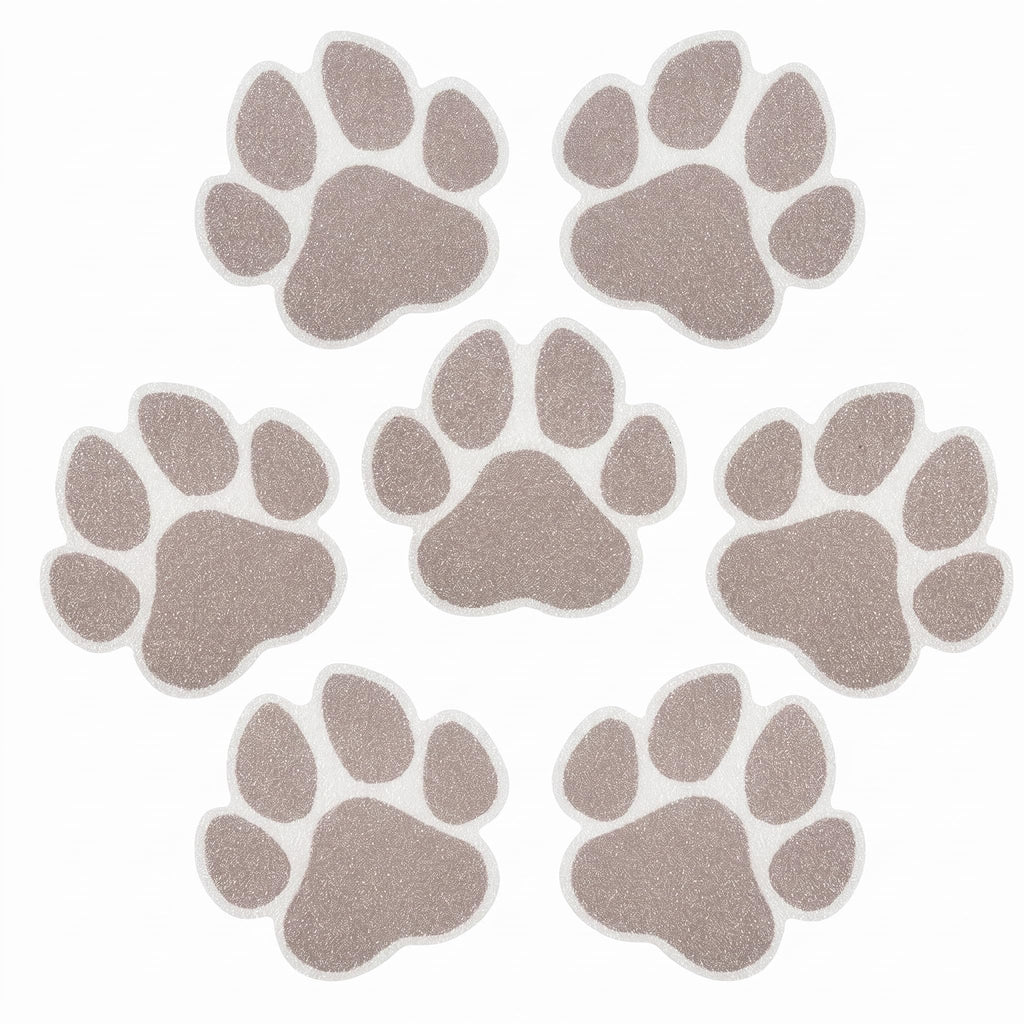 Grey Checkered Dog Paw Non Slip Stickers N377