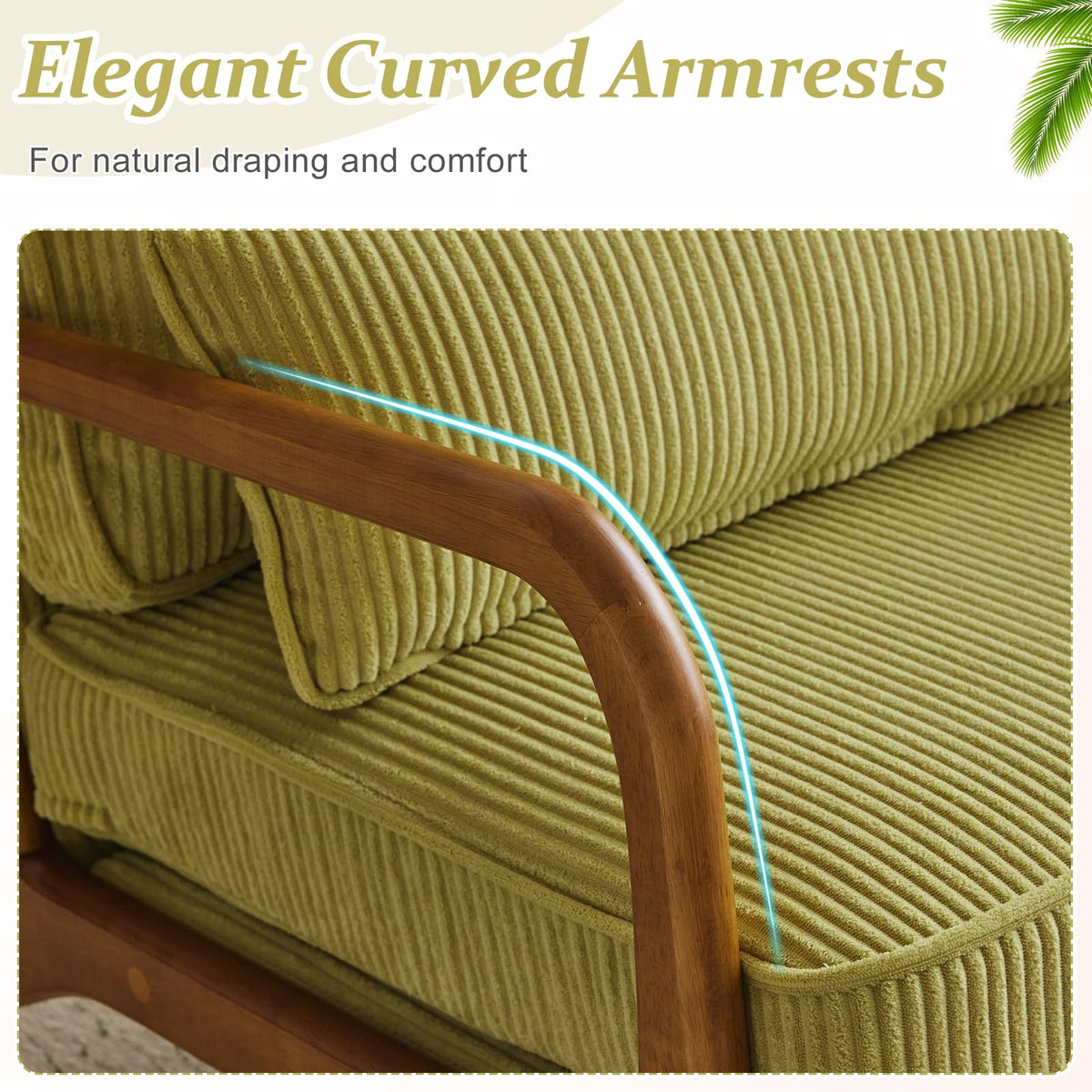 Green Corduroy Accent Chairs Set of 2 X6734