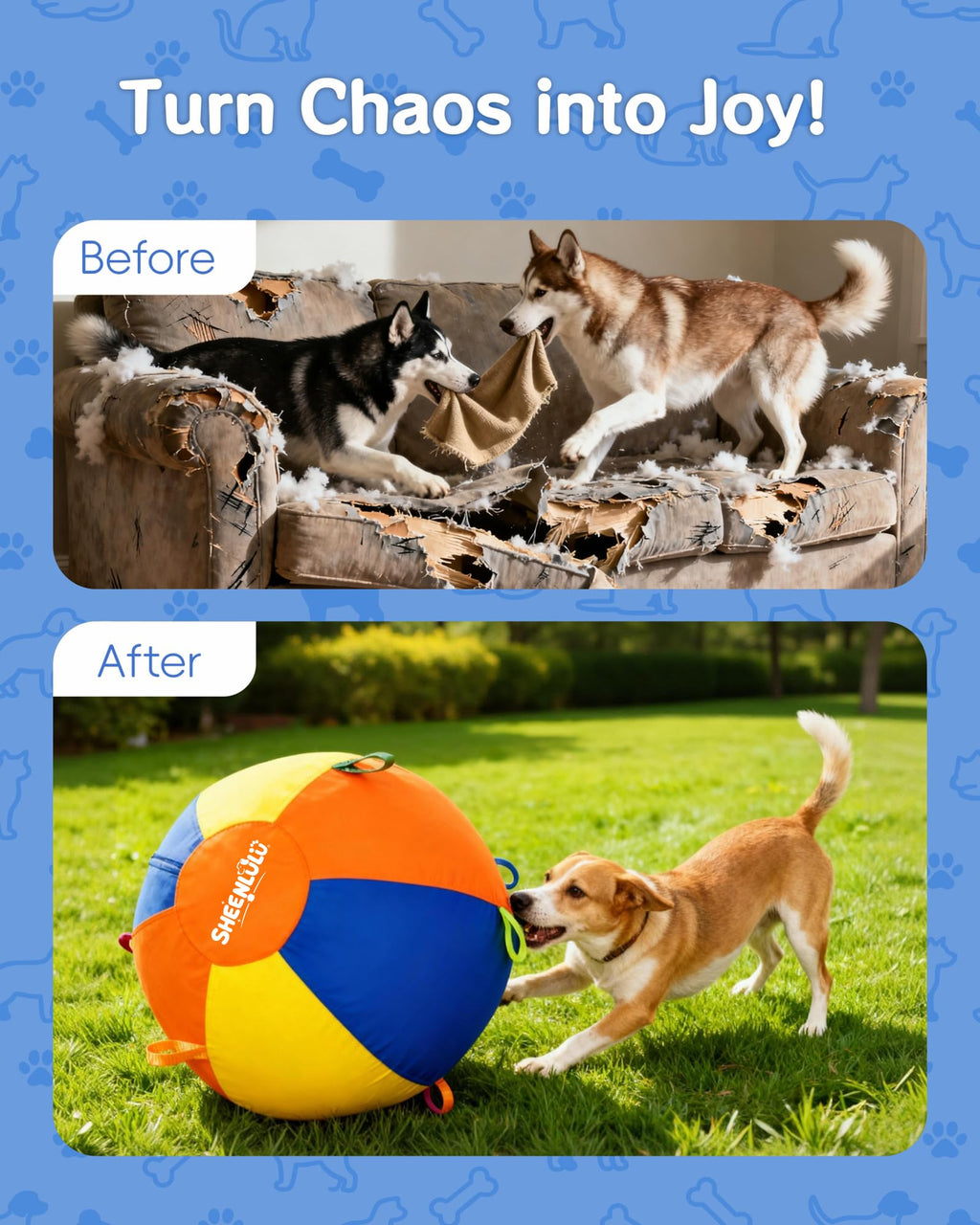 22" Dog Herding Ball with Straps I522766