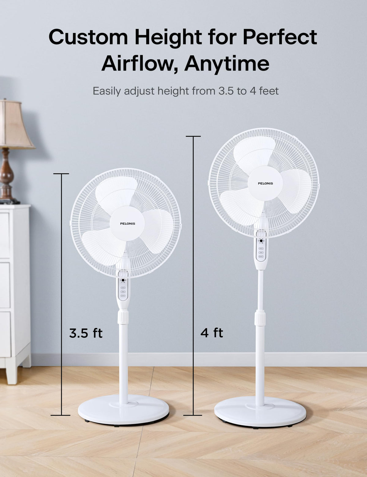 16" Adjustable Oscillating Pedestal Fan with Remote G749337