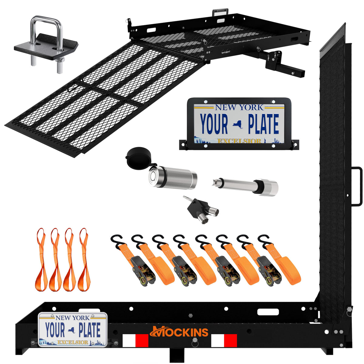 500lb Capacity Trailer Hitch Cargo Carrier with Ramp O5335