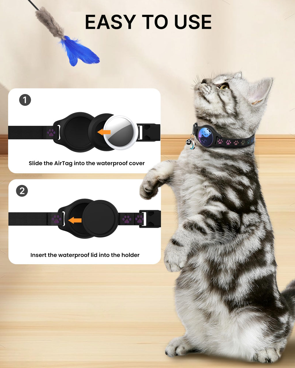Cat Collar with AirTag Holder 2 Pack Z75408