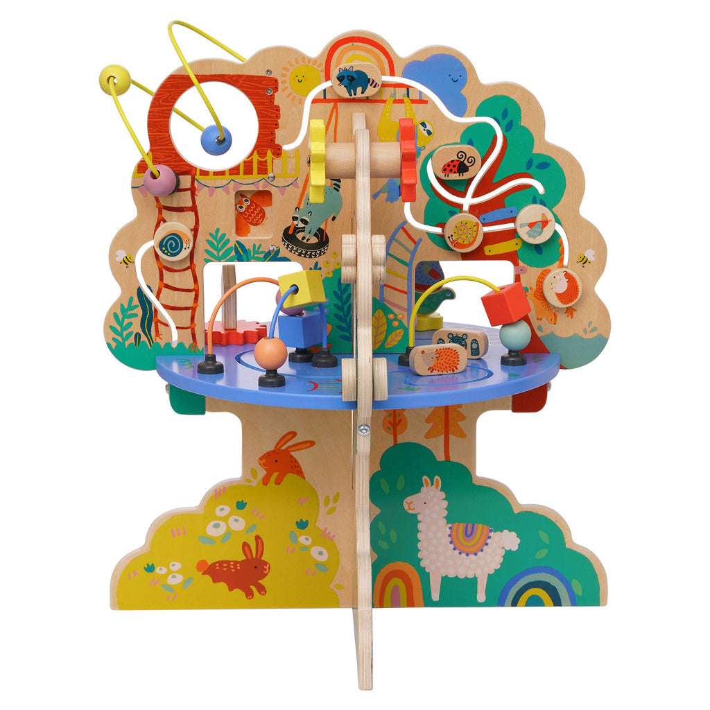 Wooden Toddler Activity Center with Bead Runs T494