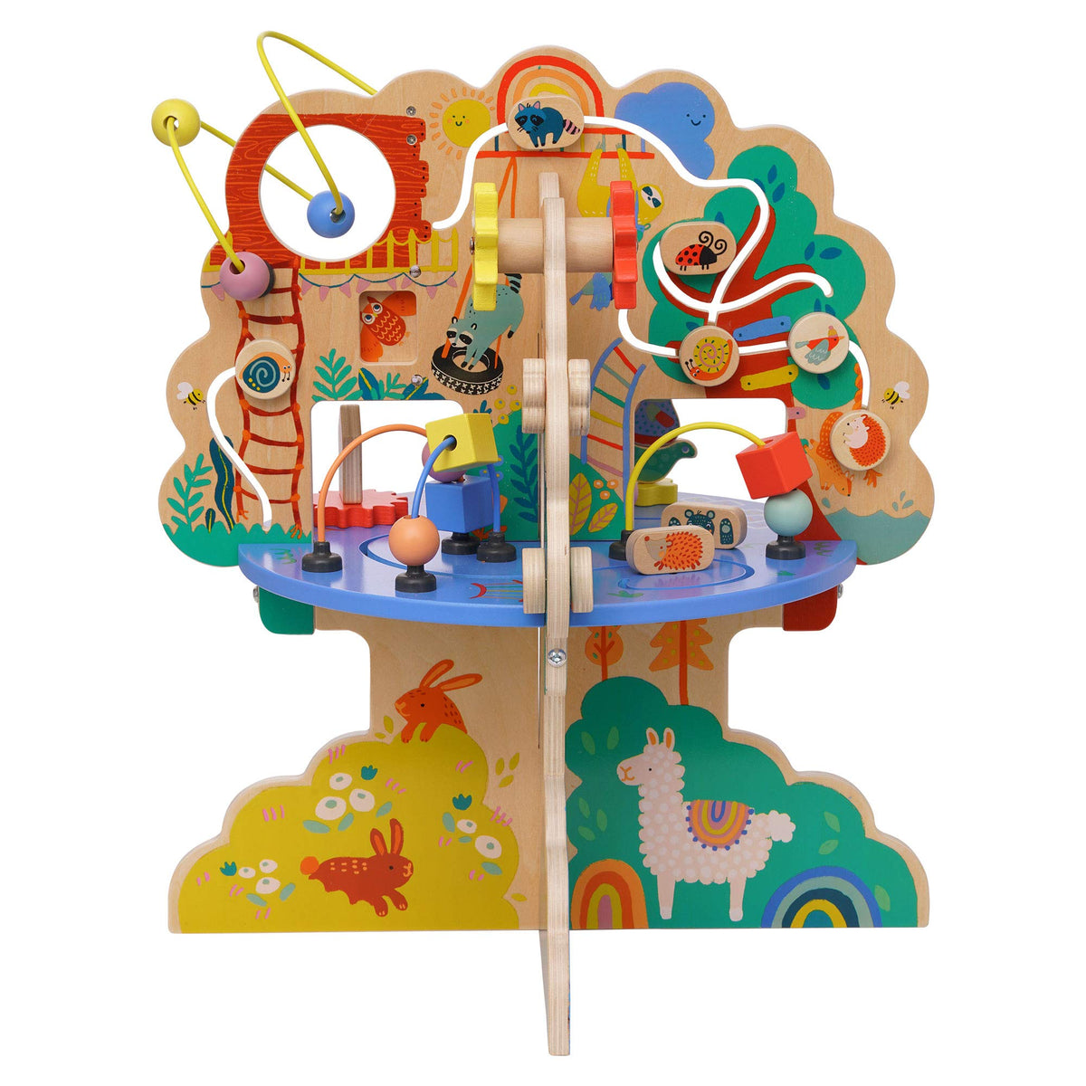 Wooden Toddler Activity Center with Bead Runs T494