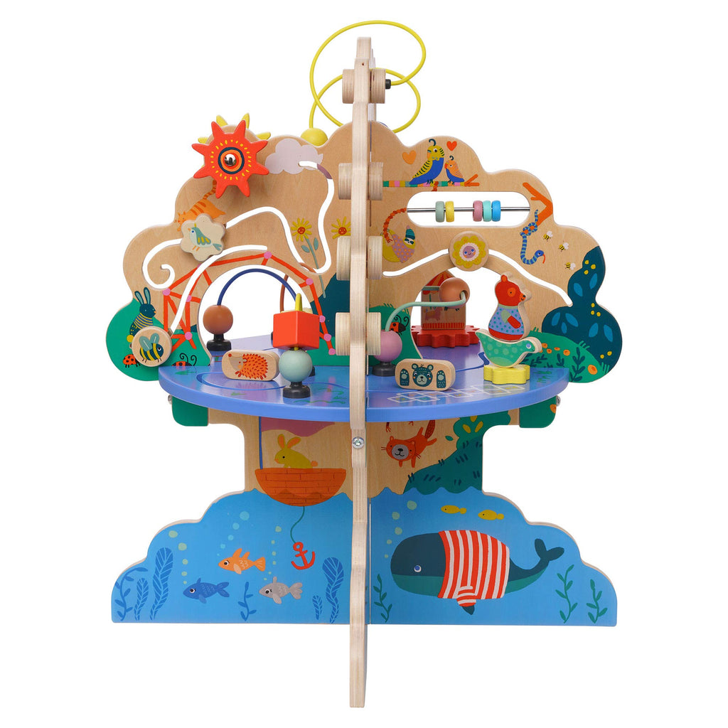 Wooden Toddler Activity Center with Bead Runs T494