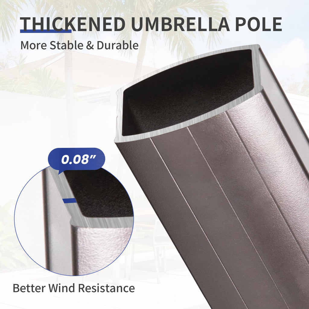 10 X 13 FT Cantilever Patio Umbrella with Base & Lights L5468