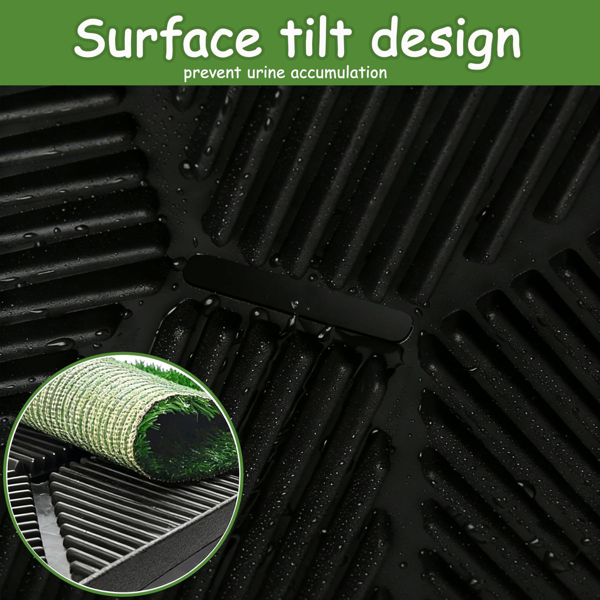 Dog Grass Pad with Tray, 30" X 20", with 2 Reusable Grass Pads Q94444