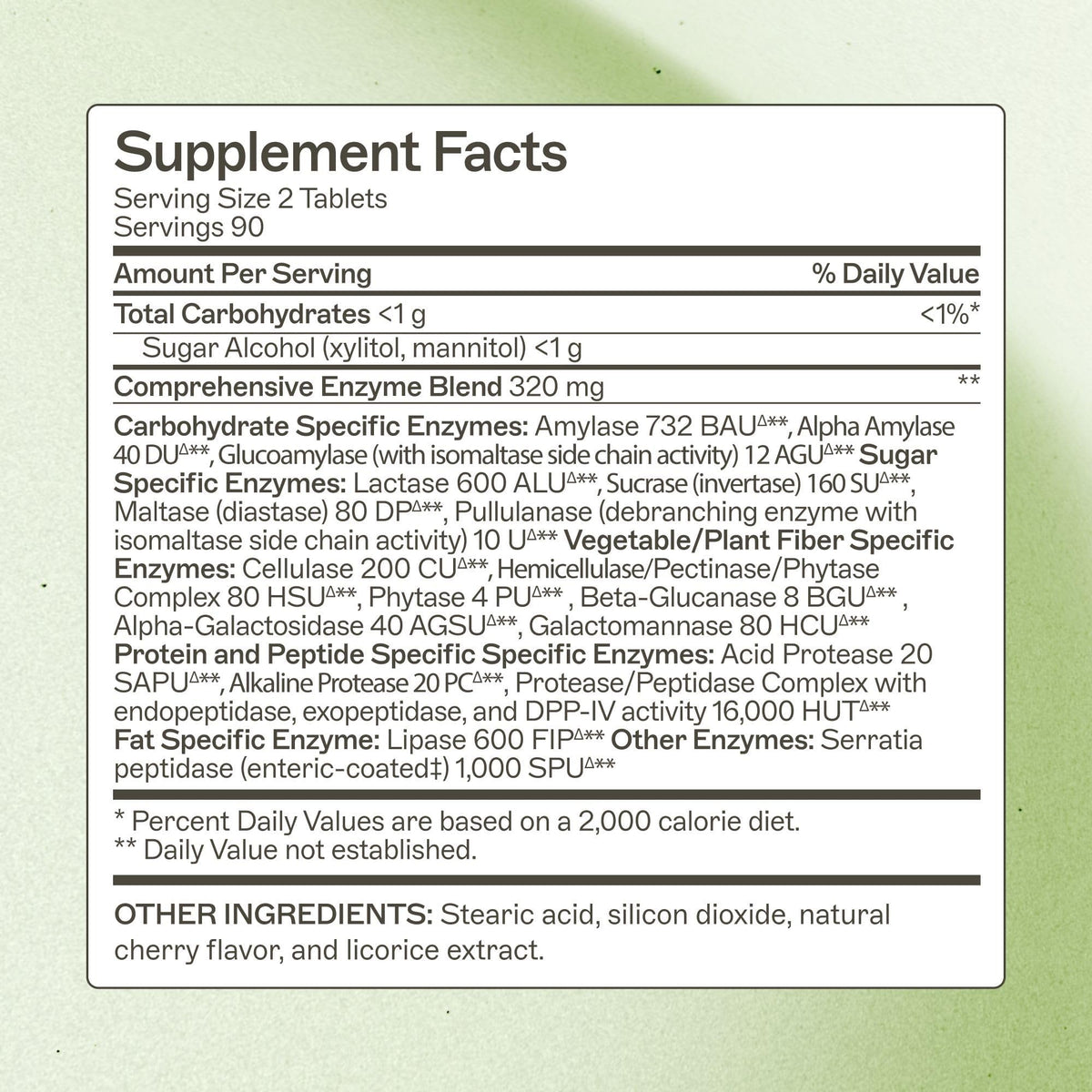 Chewable Digestive Enzymes 180 Tablets K9928