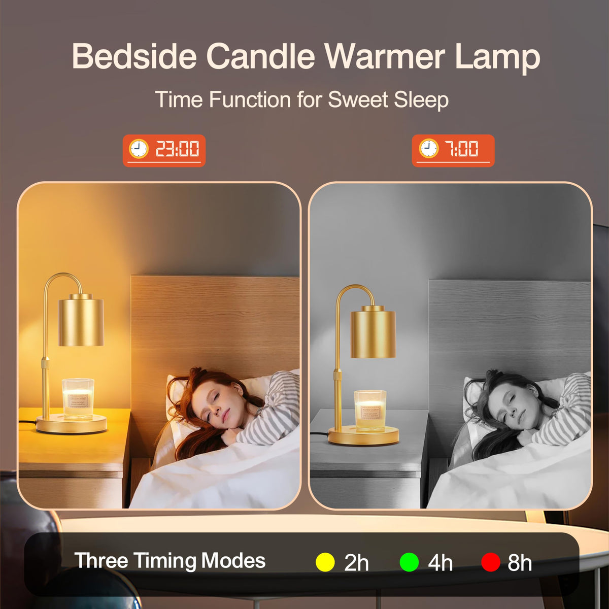 Height Adjustable Electric Candle Warmer Lamp with Timer & Dimmer M38588