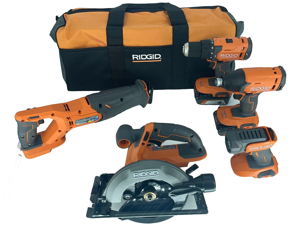 18V Lithium-Ion Cordless 5-Tool Kit with 4.0 Ah Batteries and Charger J406423