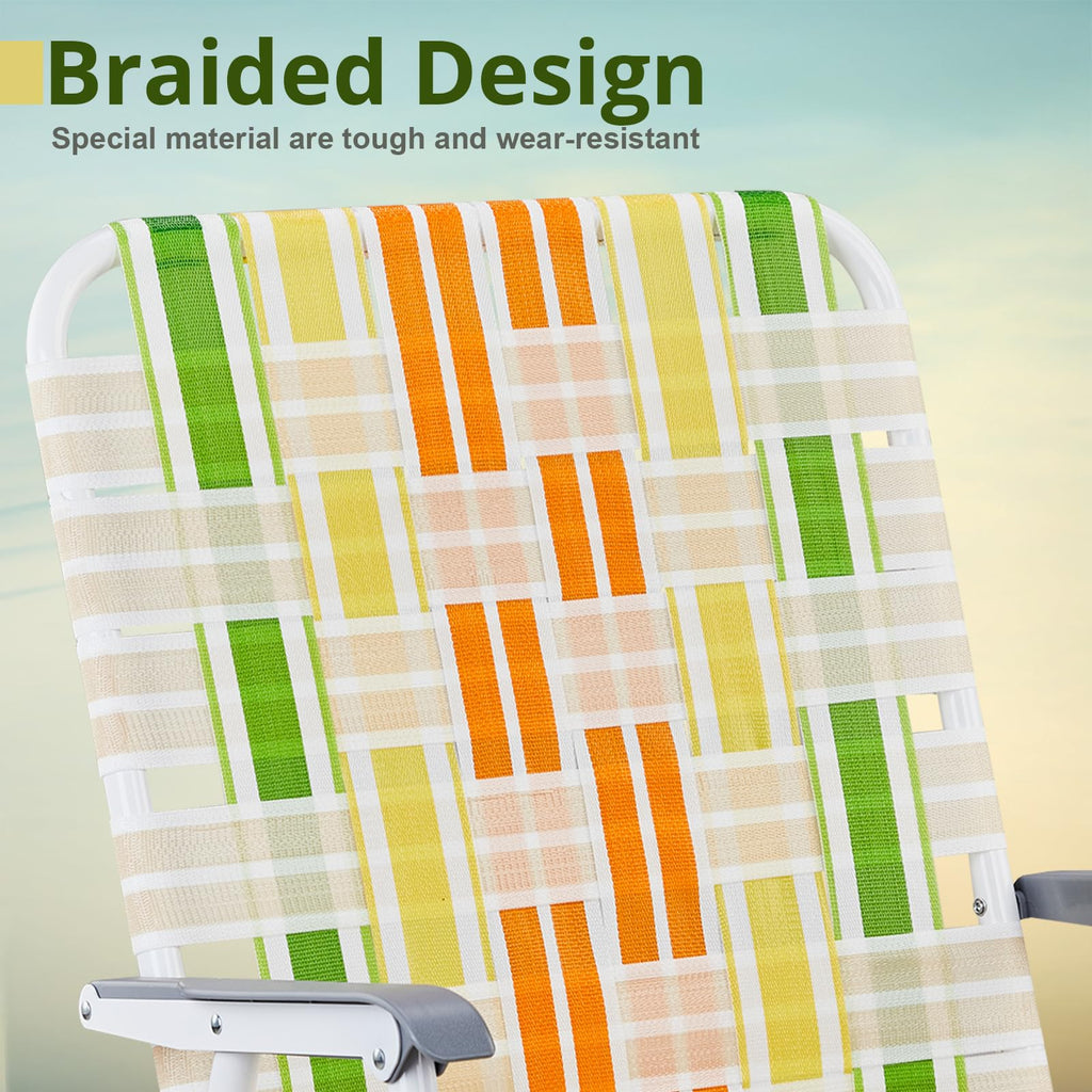 Set of 2 Webbed Folding Beach Chairs P5193
