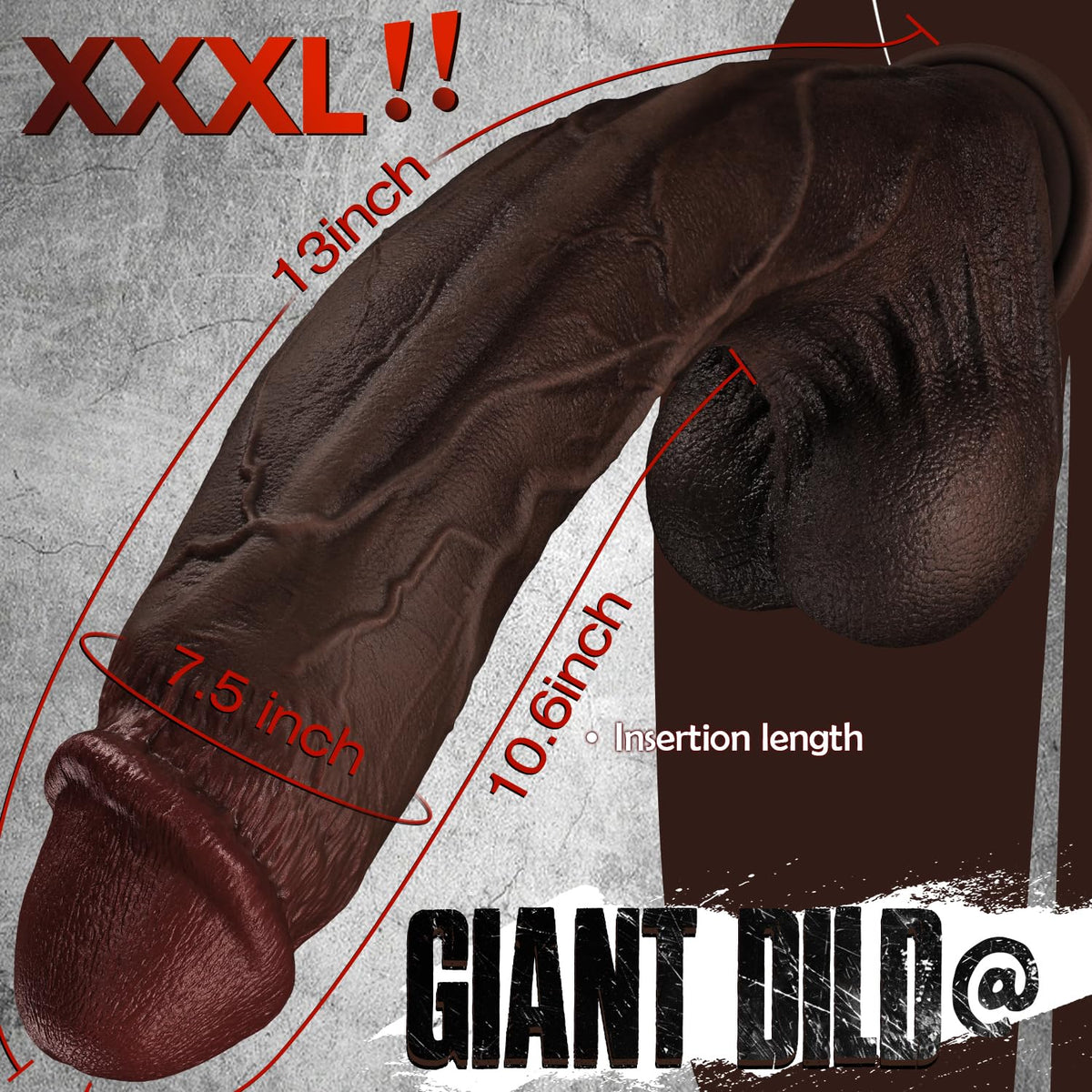 13 Inch Thick Black Dildo D2144