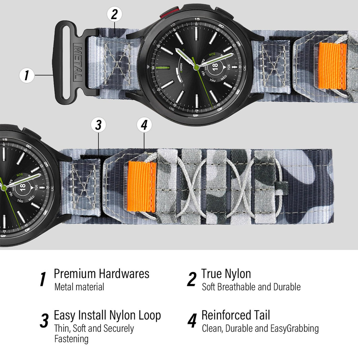 Nylon Sport Watch Band 20mm 22mm Quick Release G549