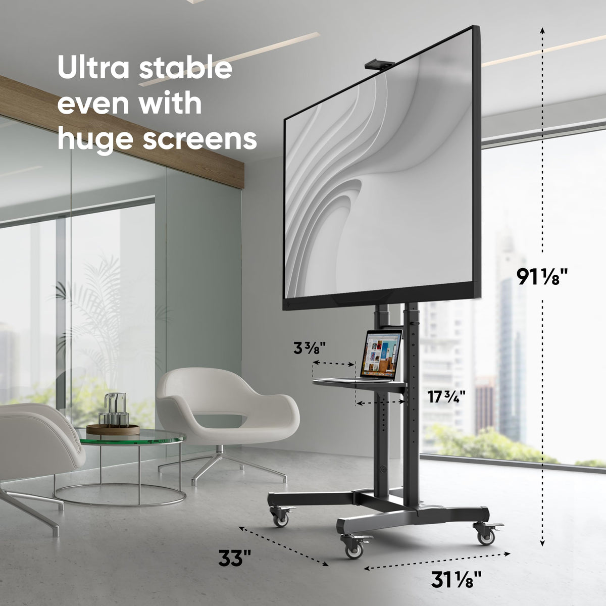 Mobile TV Stand 50-90 Inch Black W52128