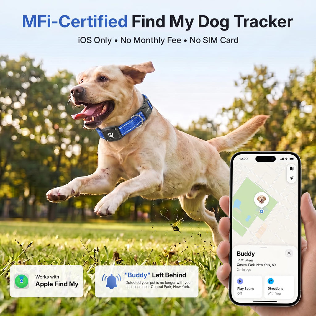 GPS Dog Collar with Tracker, Waterproof, Blue, L B5467