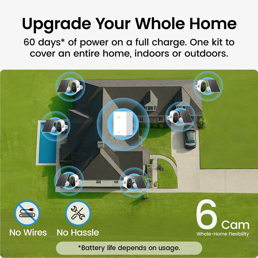 2K Solar Security Cameras Wireless Outdoor System C4274