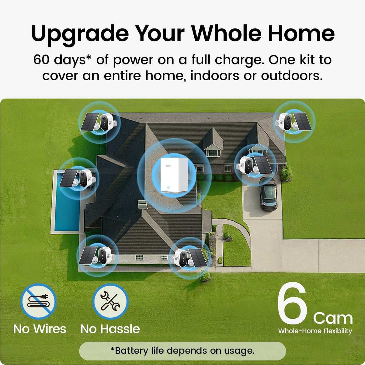 2K Solar Security Cameras Wireless Outdoor System C4274