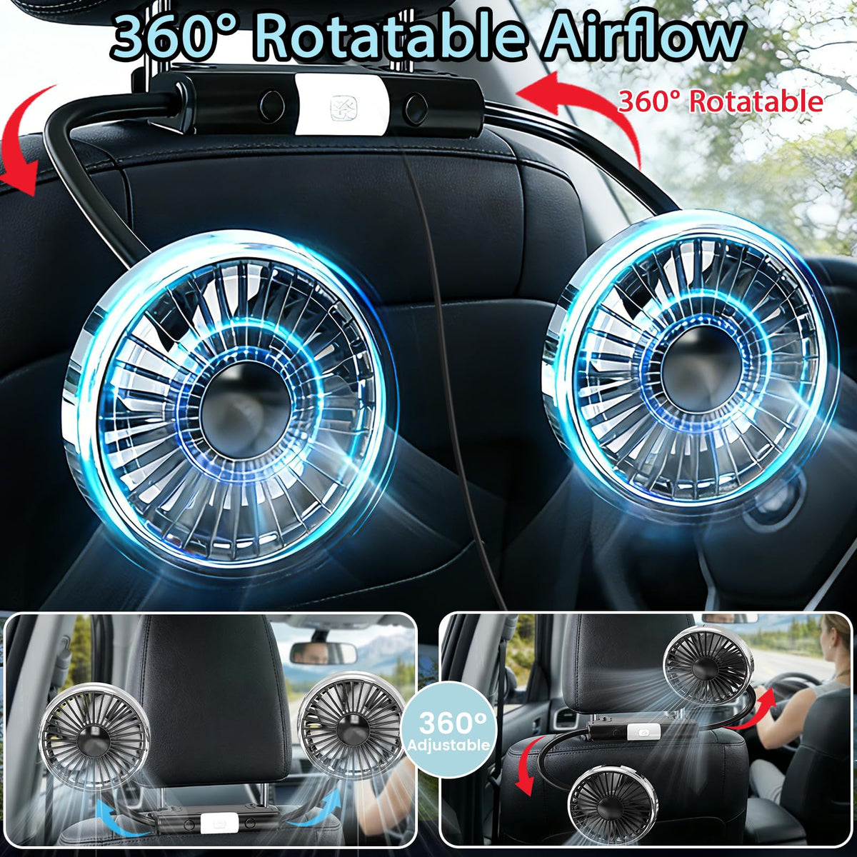 Car Backseat Fans E1872