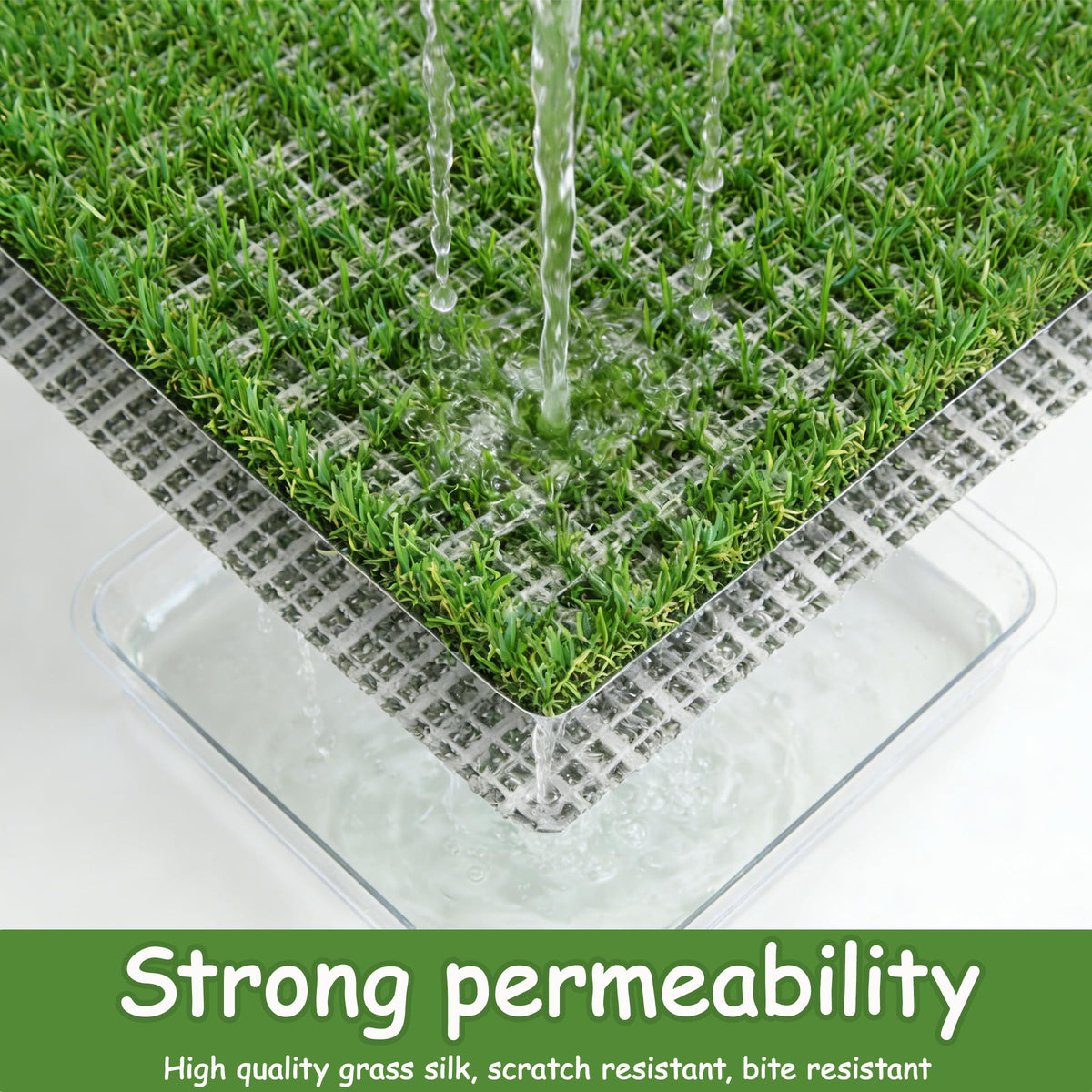 Dog Grass Pad with Tray, 30" X 20", with 2 Reusable Grass Pads Q94444