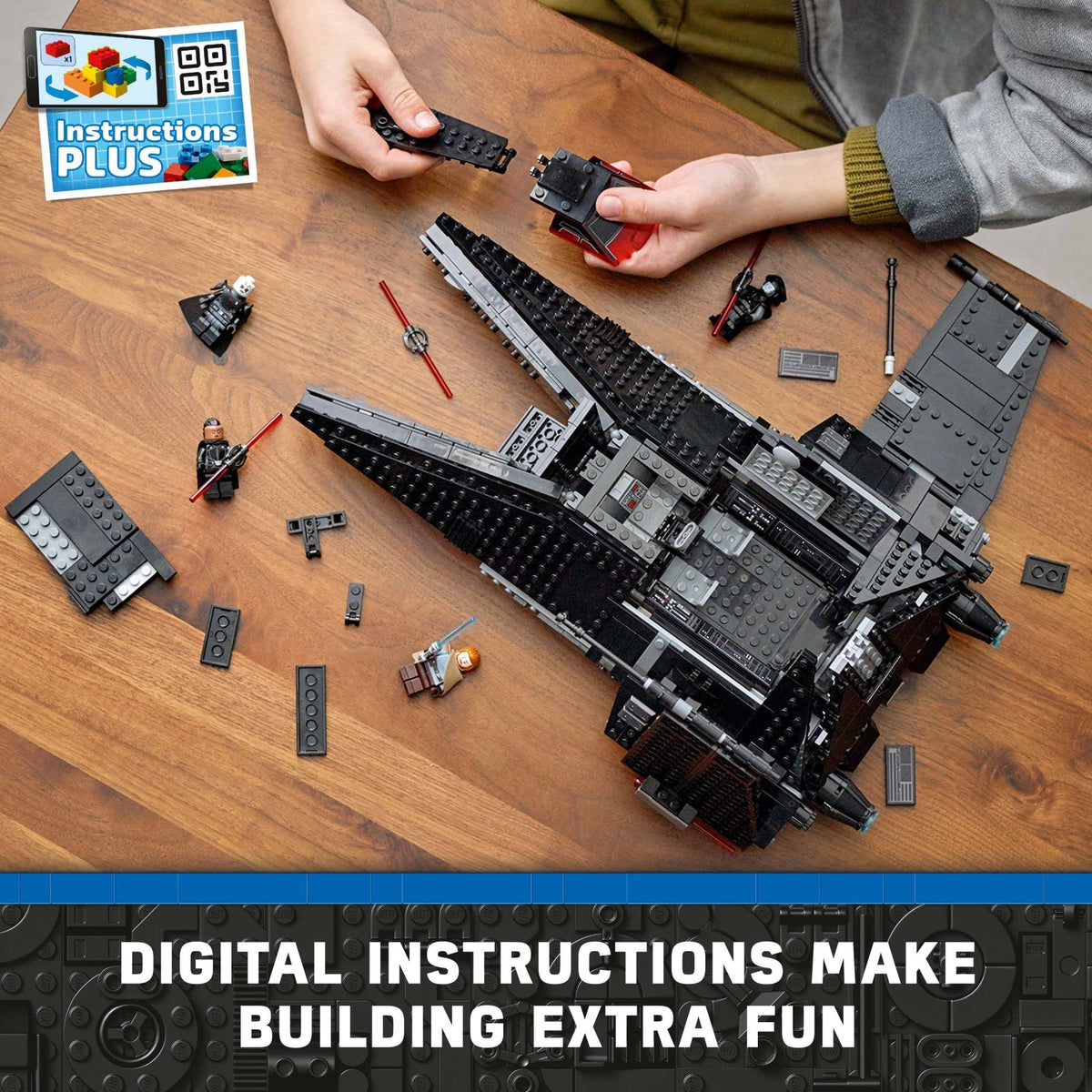 Buildable Toy Starship with Blue and Double-Bladed Red Lightsabers N957