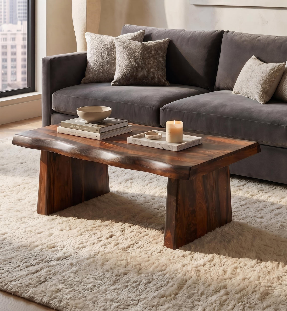 Live Edge Solid Wood Coffee Table R5112