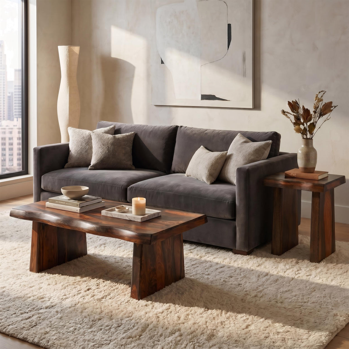 Live Edge Solid Wood Coffee Table R5112