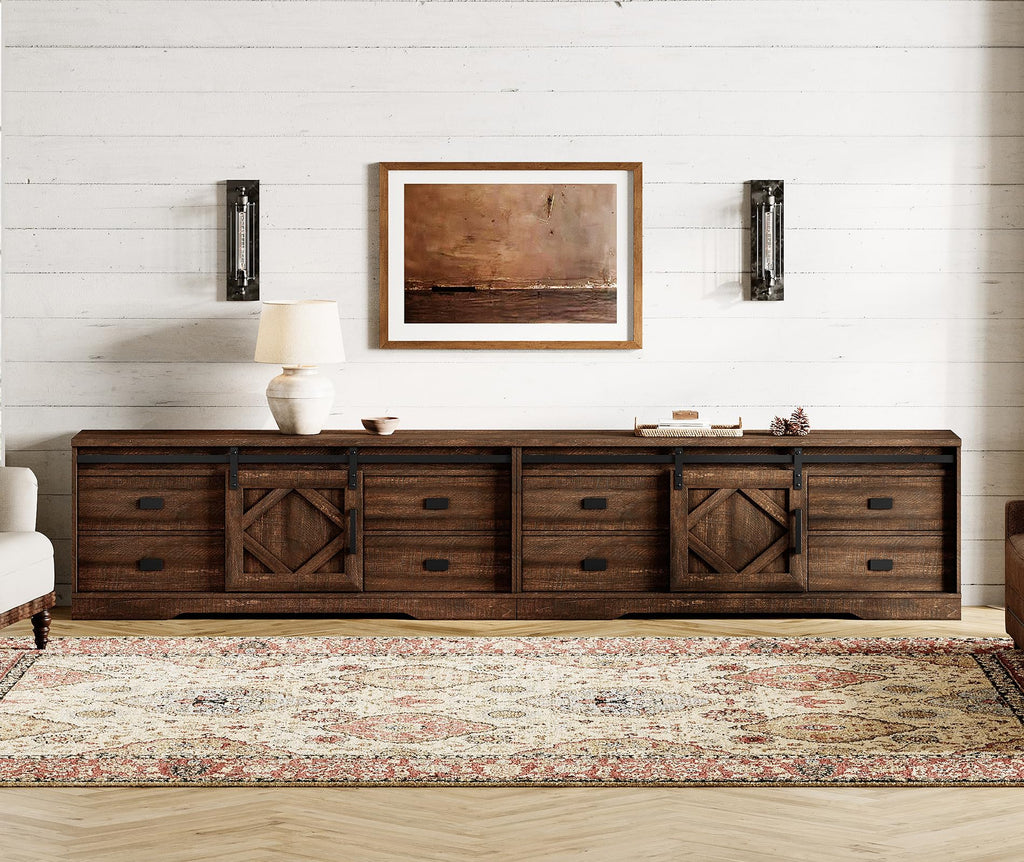 60 inch Farmhouse TV Stand with Drawers & Storage Cabinet J9896
