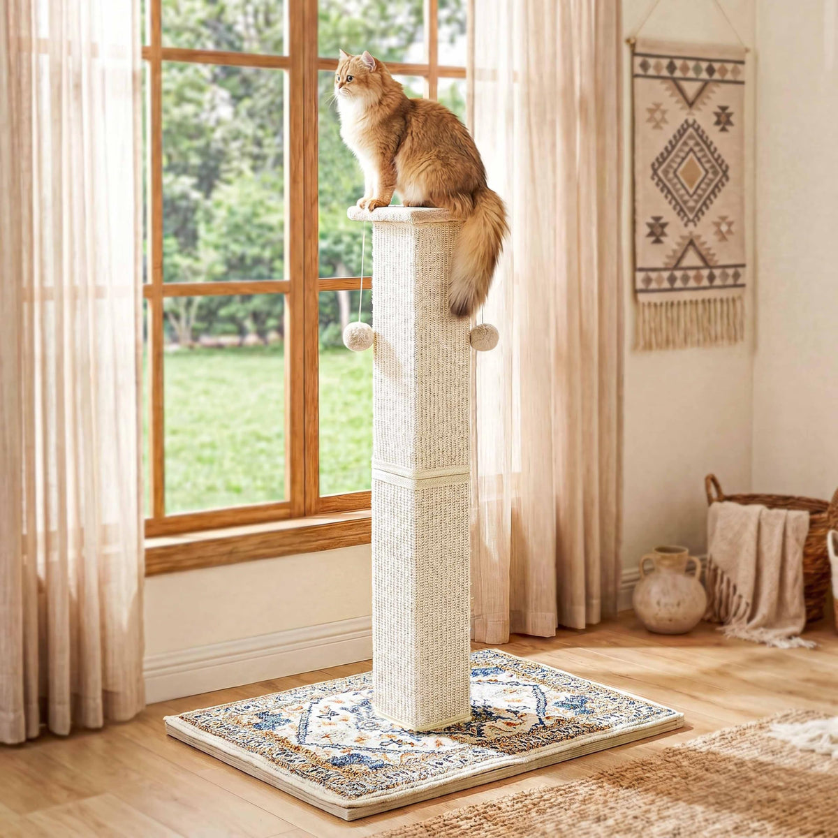 Tall Cat Scratching Post with Carpet T49145