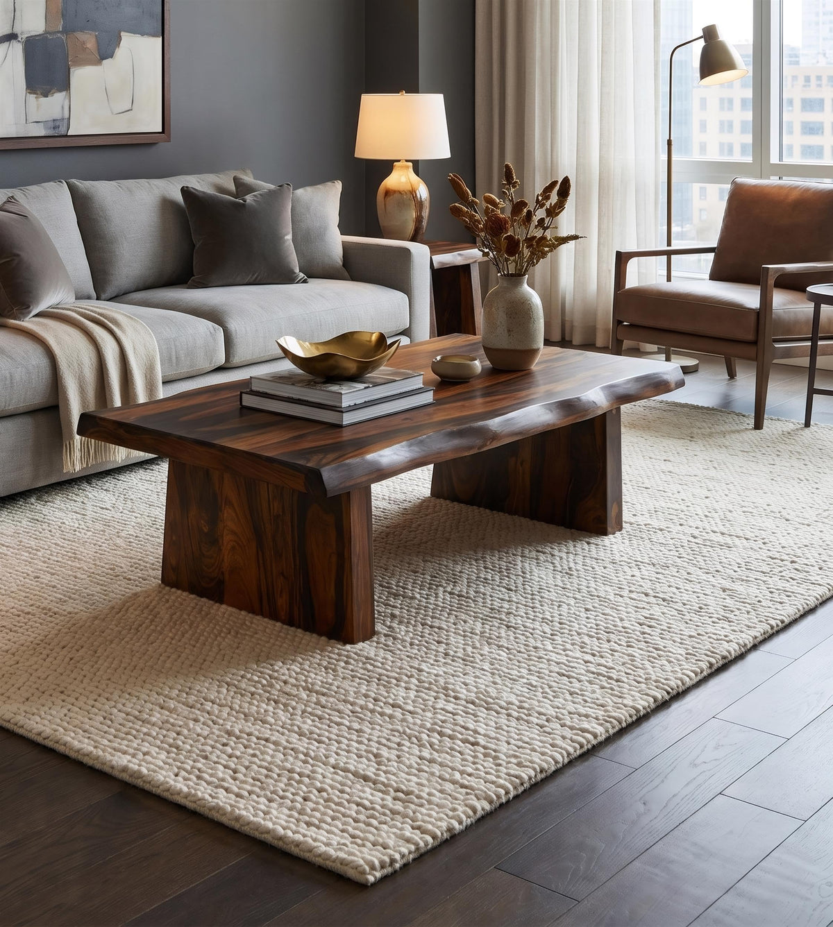 Live Edge Solid Wood Coffee Table R5112