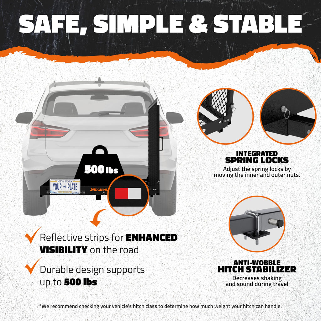 500lb Capacity Trailer Hitch Cargo Carrier with Ramp O5335