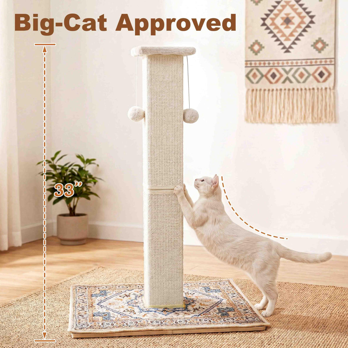 Tall Cat Scratching Post with Carpet T49145